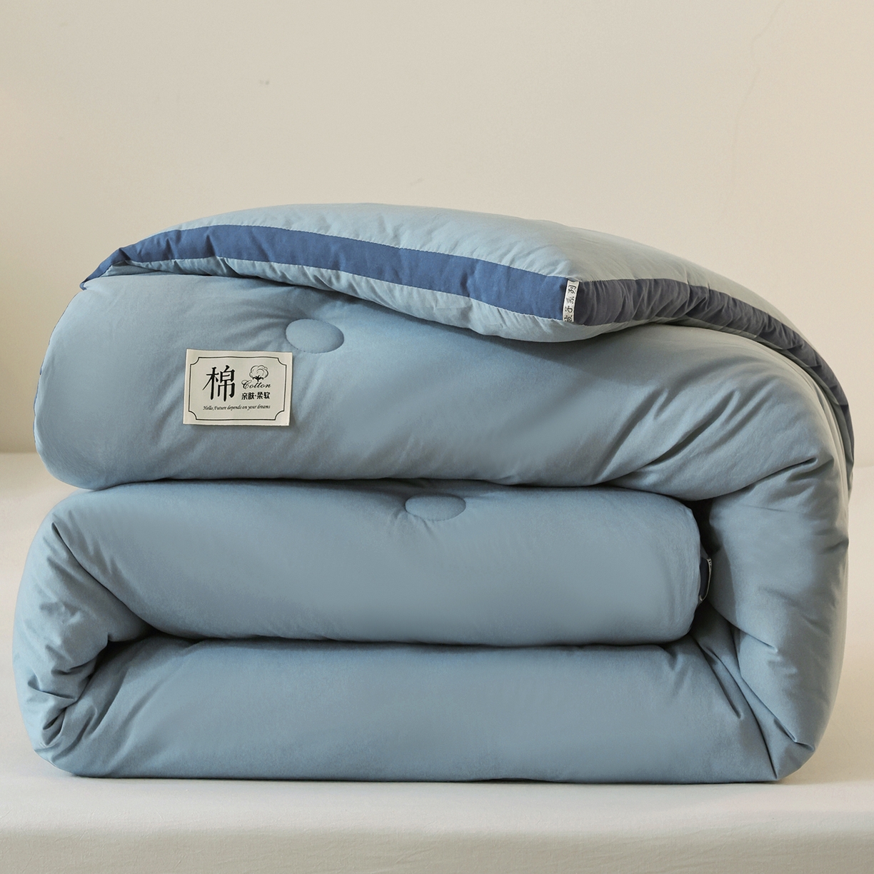 91家纺网 家纺一手货源 找家纺 雯雨家纺 2025新款100%里外全棉纯棉新疆棉花被冬被被子被芯 全棉棉花被-绅士蓝