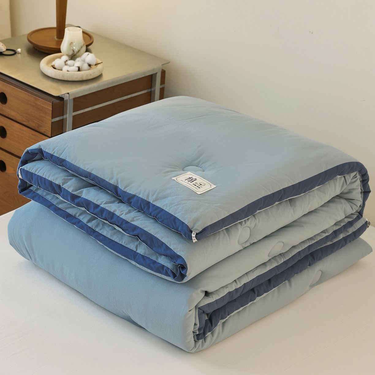 91家纺网 家纺一手货源 找家纺 雯雨家纺 2025新款100%里外全棉纯棉新疆棉花被冬被被子被芯 全棉棉花被-绅士蓝