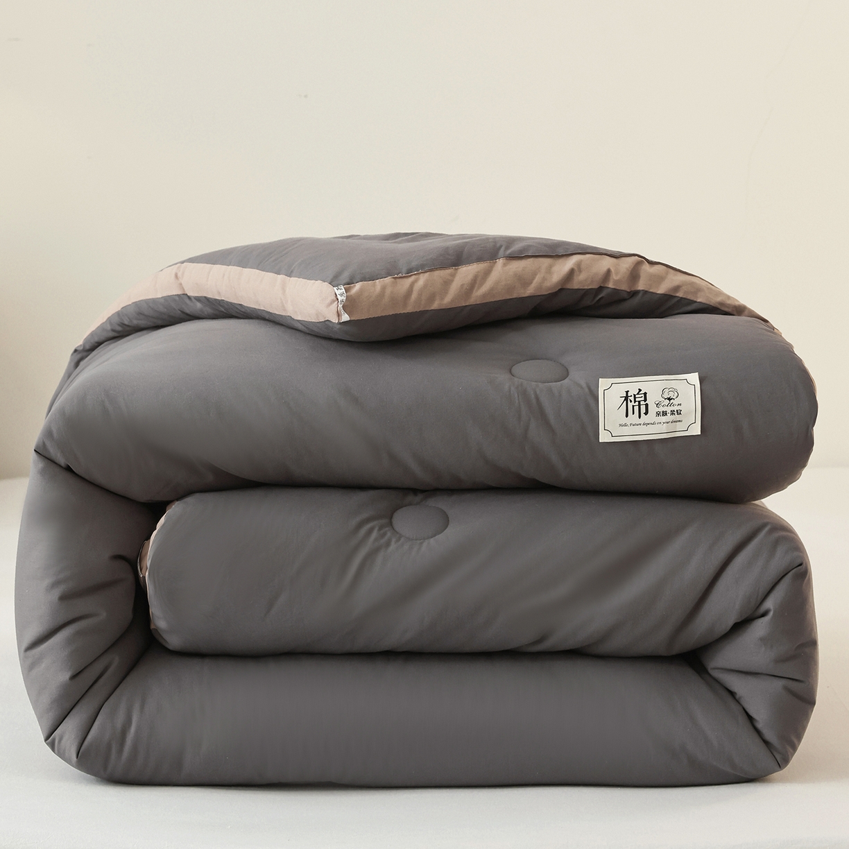 91家纺网 家纺一手货源 找家纺 雯雨家纺 2025新款100%里外全棉纯棉新疆棉花被冬被被子被芯 全棉棉花被-深灰