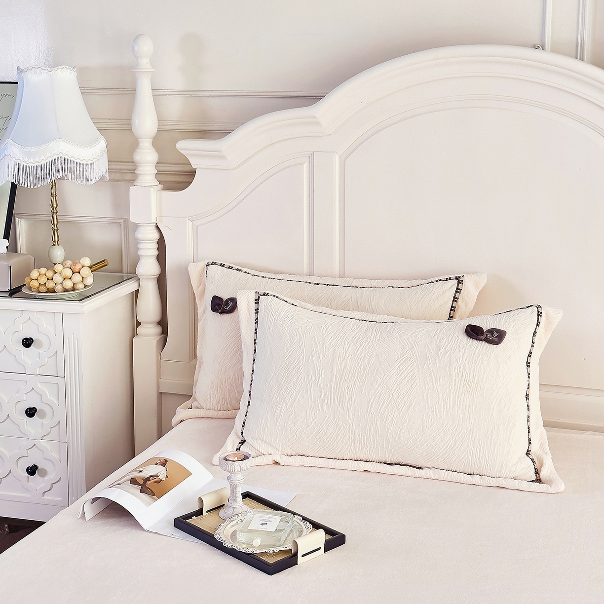 91家纺网 家纺一手货源 找家纺 北纬27度 2025新款极简小轻奢牛奶绒四件套-烟雨星云 烟雨星云-奶白