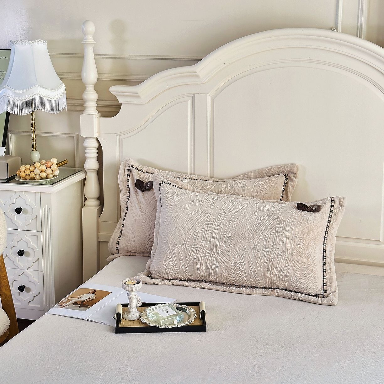 91家纺网 家纺一手货源 找家纺 北纬27度 2025新款极简小轻奢牛奶绒四件套-烟雨星云 烟雨星云-奶咖