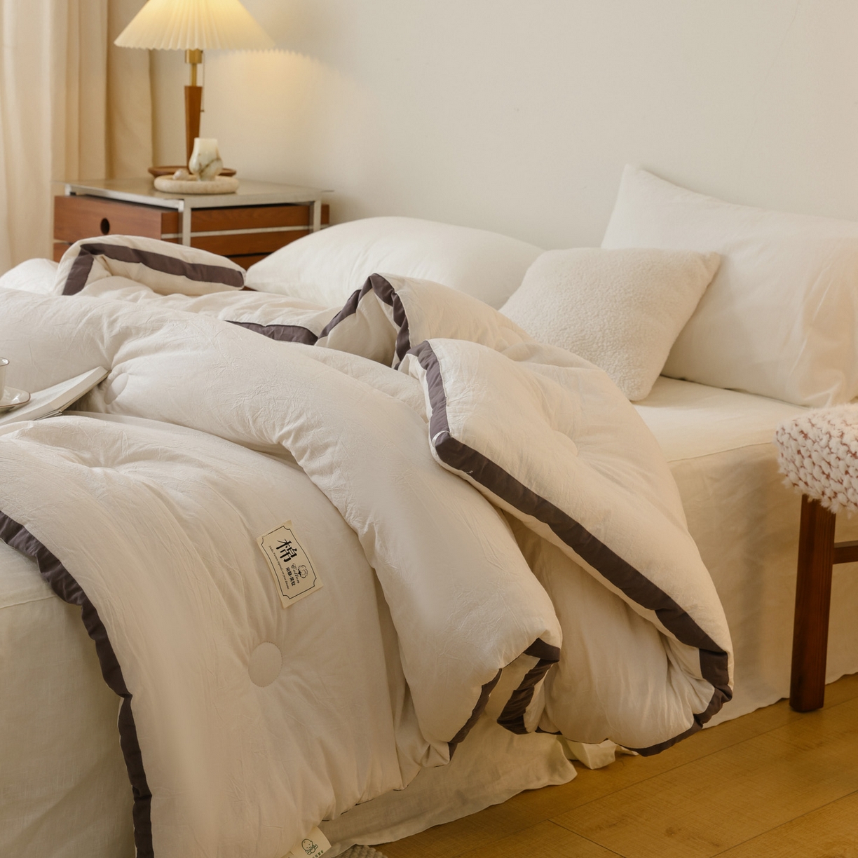 91家纺网 家纺一手货源 找家纺 雯雨家纺 2025新款里外全棉新疆棉花被被子被芯 本白