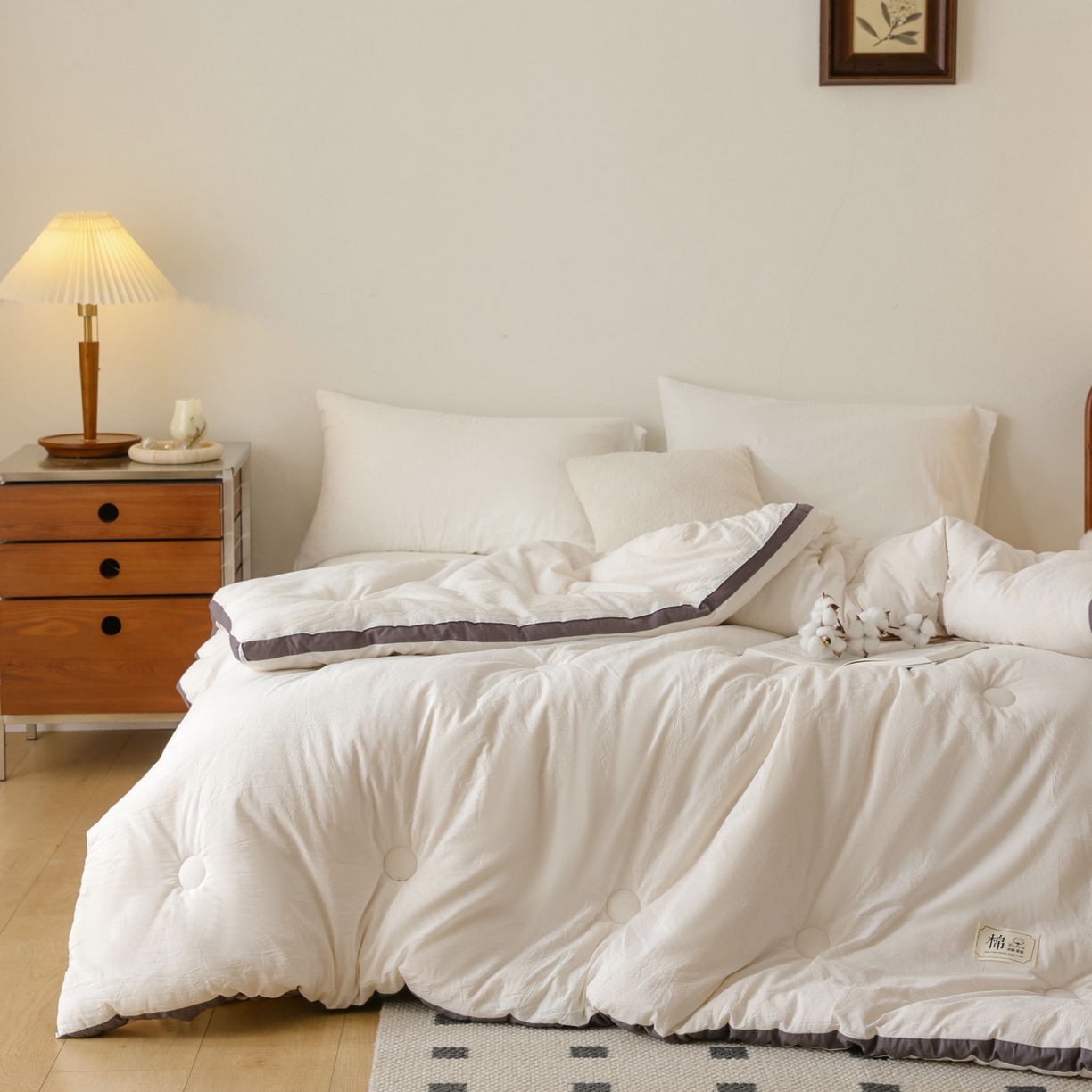 91家纺网 家纺一手货源 找家纺 雯雨家纺 2025新款里外全棉新疆棉花被被子被芯 本白