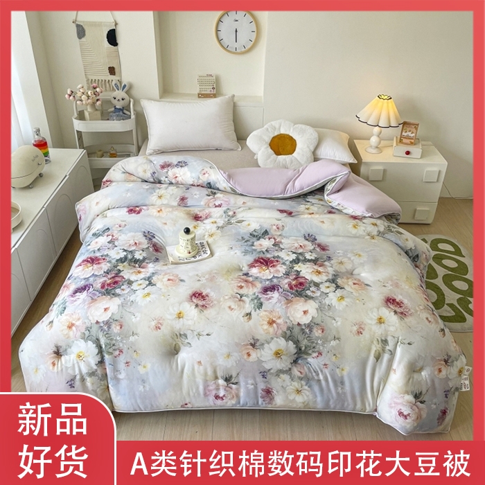91家纺网 家纺一手货源 找家纺 （总）小禹仔家纺  2025新款亲肤柔软大豆被数码印花针织棉大豆被冬被子被芯春秋被