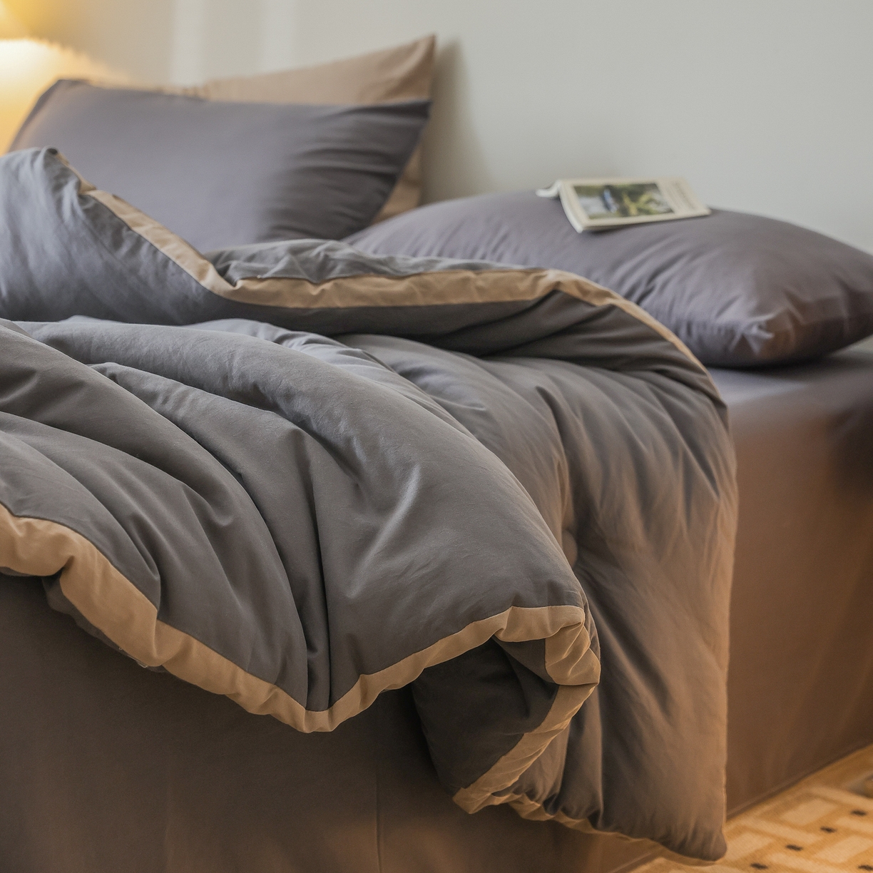 91家纺网 家纺一手货源 找家纺 雯雨家纺 2025新款里外全棉新疆棉花被被子被芯 高级灰