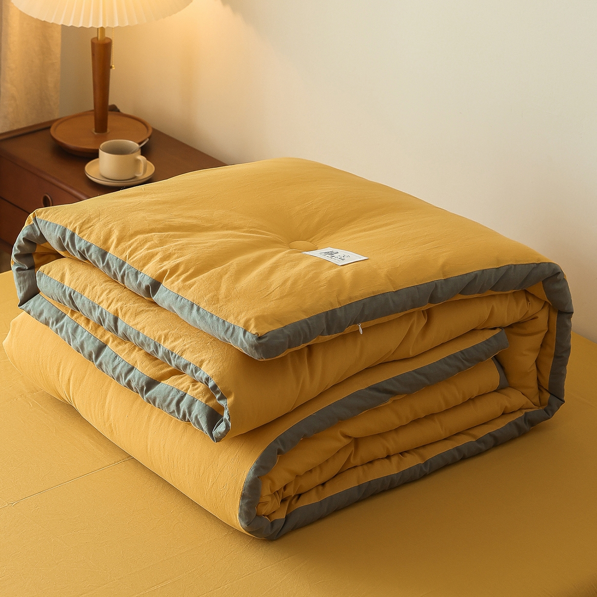 雯雨家纺 2025新款里外全棉新疆棉花被被子被芯 鸣亮黄