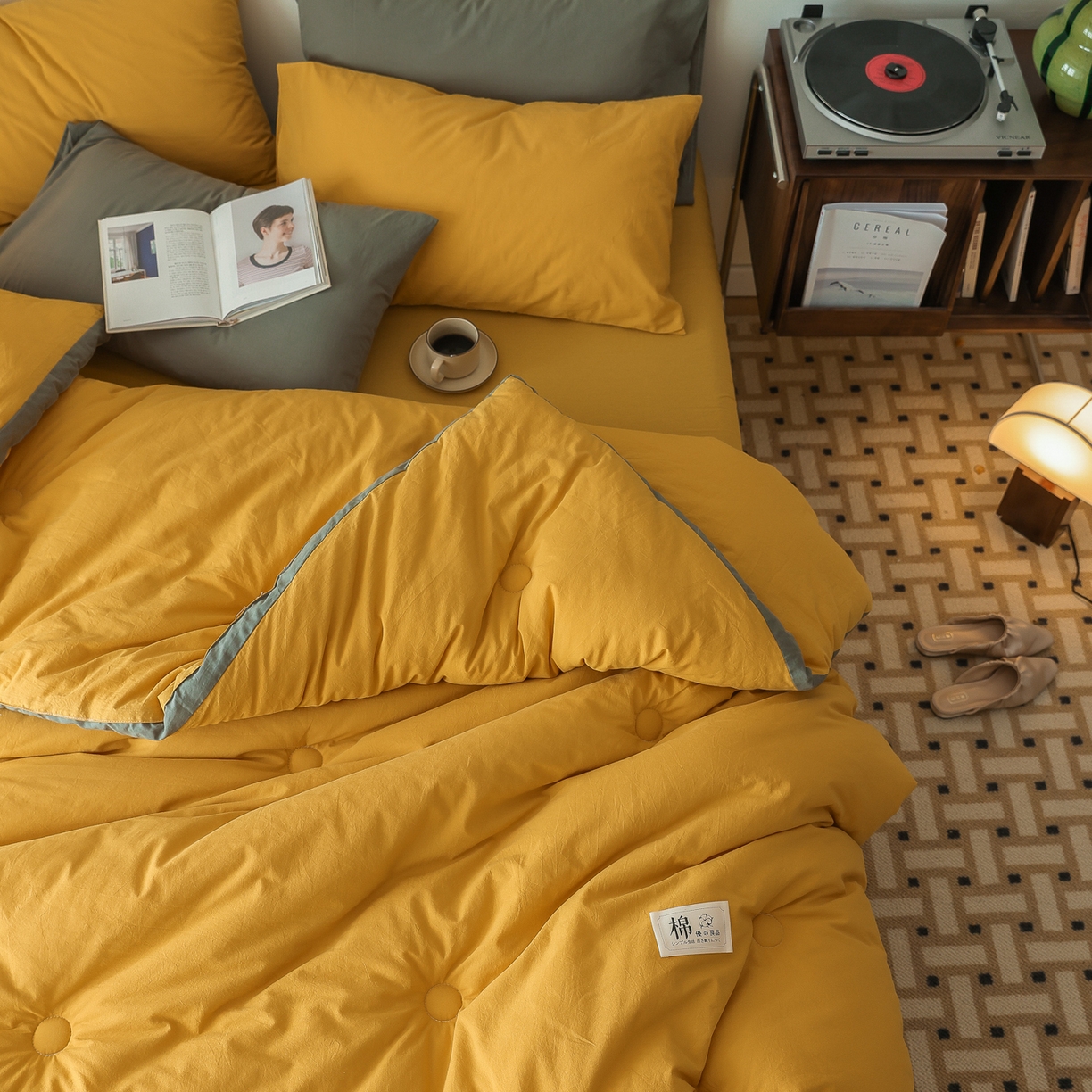 91家纺网 家纺一手货源 找家纺 雯雨家纺 2025新款里外全棉新疆棉花被被子被芯 鸣亮黄