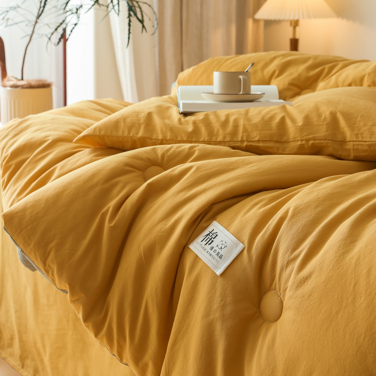 91家纺网 家纺一手货源 找家纺 雯雨家纺 2025新款里外全棉新疆棉花被被子被芯 鸣亮黄