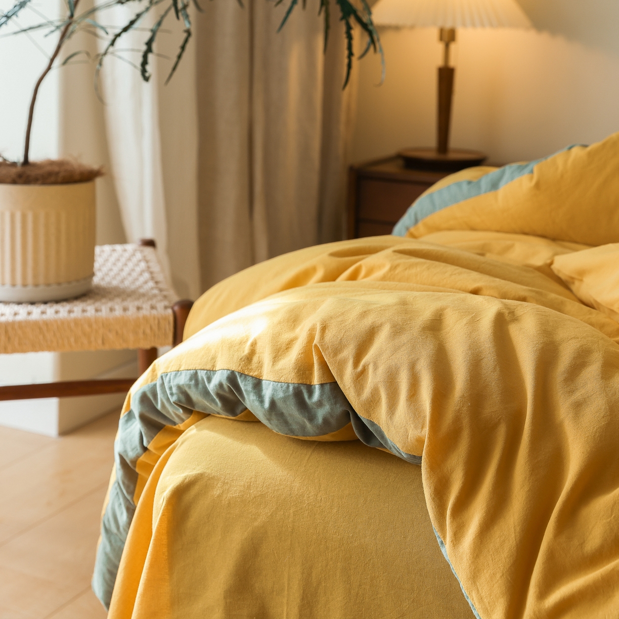 91家纺网 家纺一手货源 找家纺 雯雨家纺 2025新款里外全棉新疆棉花被被子被芯 鸣亮黄