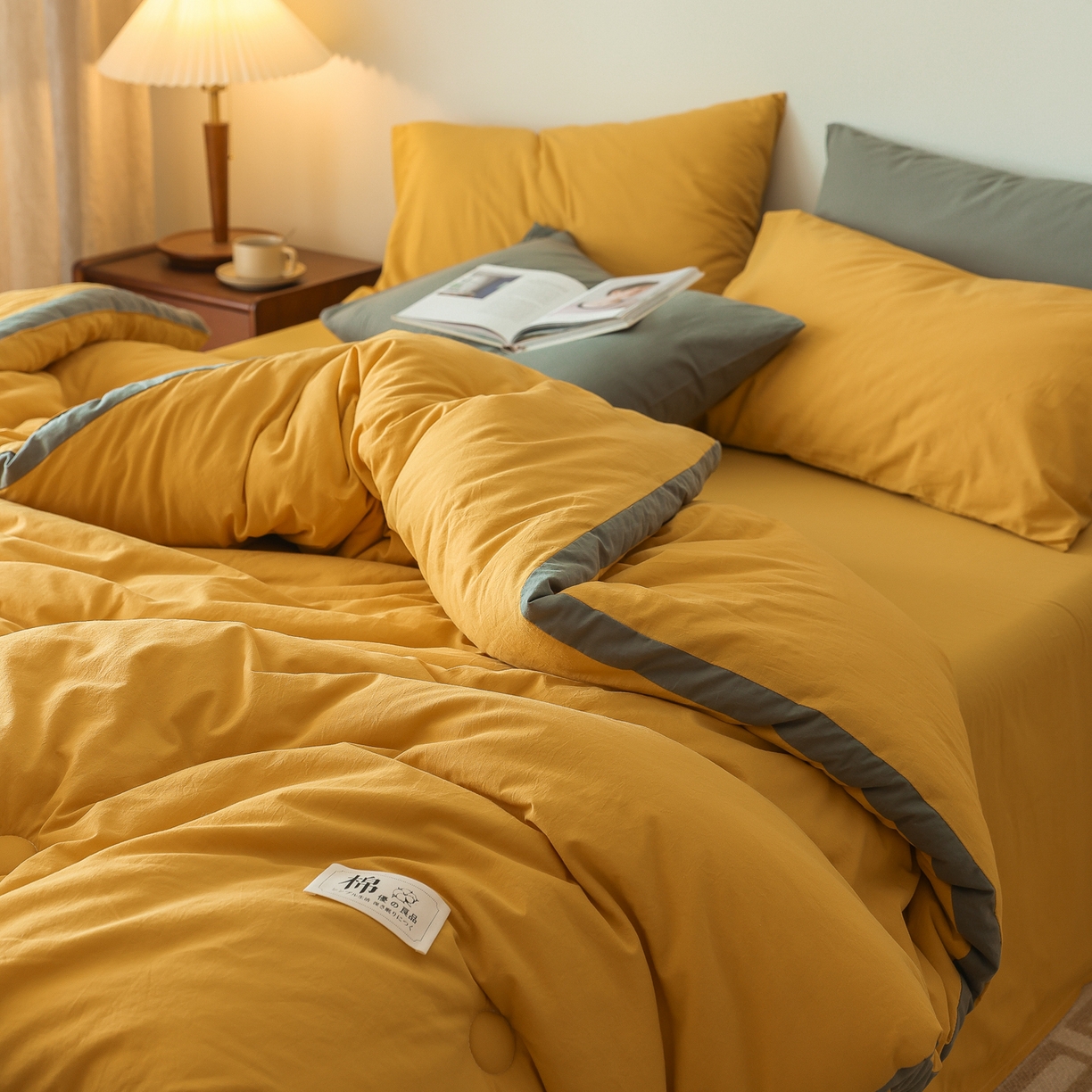 91家纺网 家纺一手货源 找家纺 雯雨家纺 2025新款里外全棉新疆棉花被被子被芯 鸣亮黄