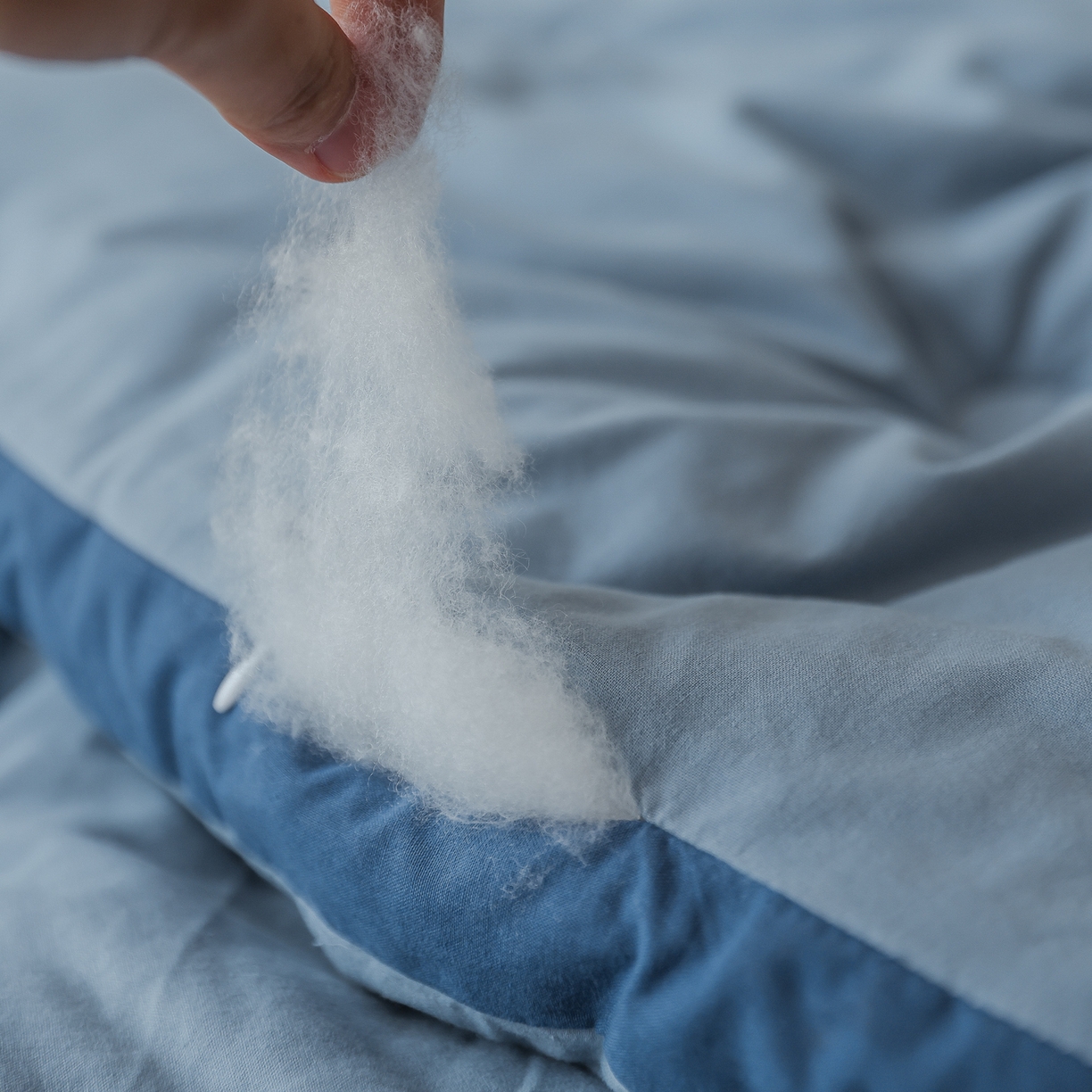 91家纺网 家纺一手货源 找家纺 雯雨家纺 2025新款里外全棉新疆棉花被被子被芯 轻奢蓝