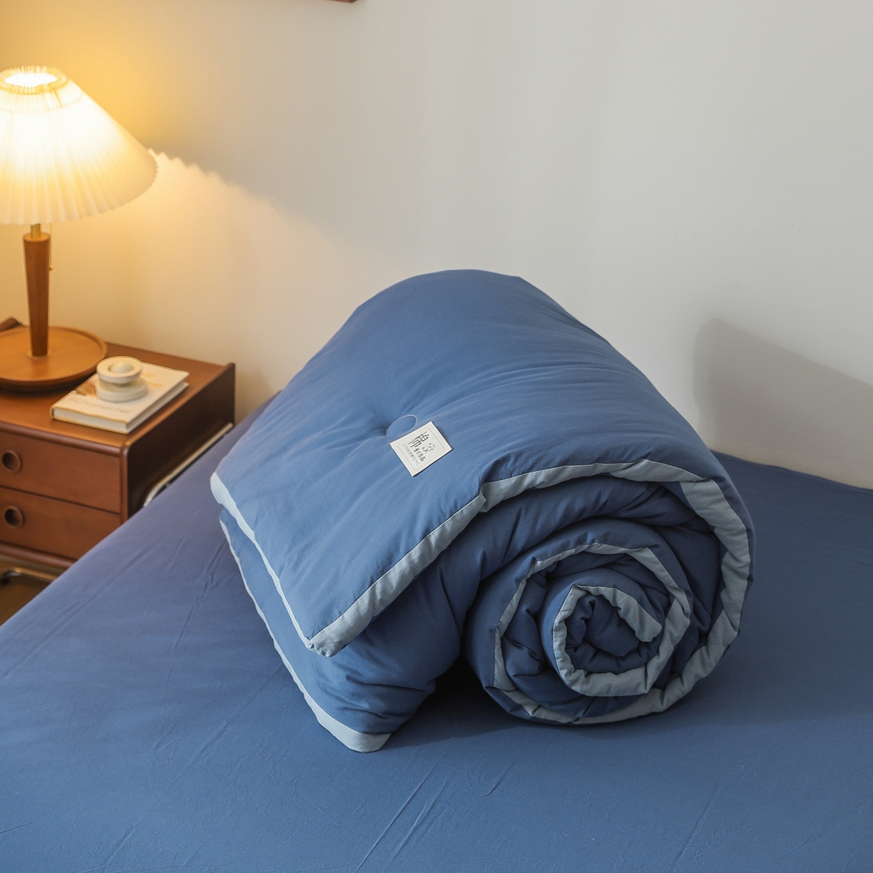 91家纺网 家纺一手货源 找家纺 雯雨家纺 2025新款里外全棉新疆棉花被被子被芯 深蓝