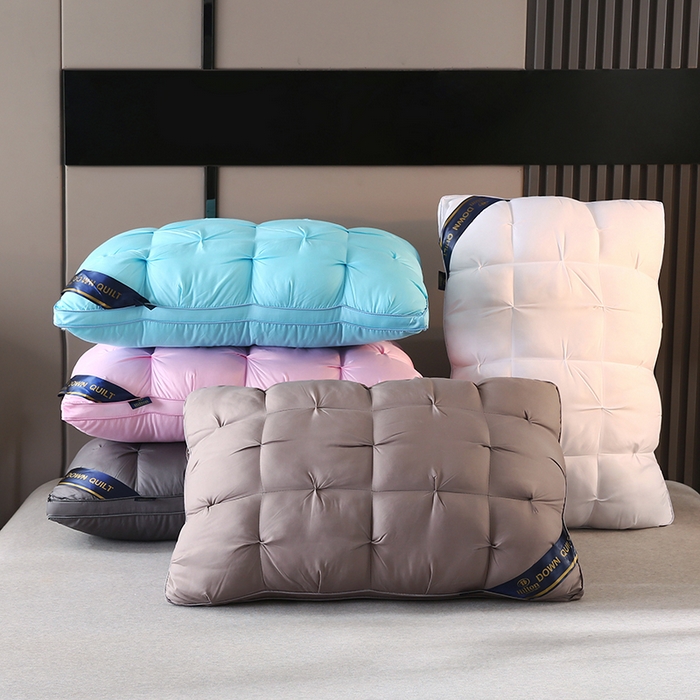 91家纺网 家纺一手货源 找家纺 金牛枕芯 2025新款希尔顿星级酒店扭花枕头成人单边48×74枕头枕芯 星级酒店枕-深灰