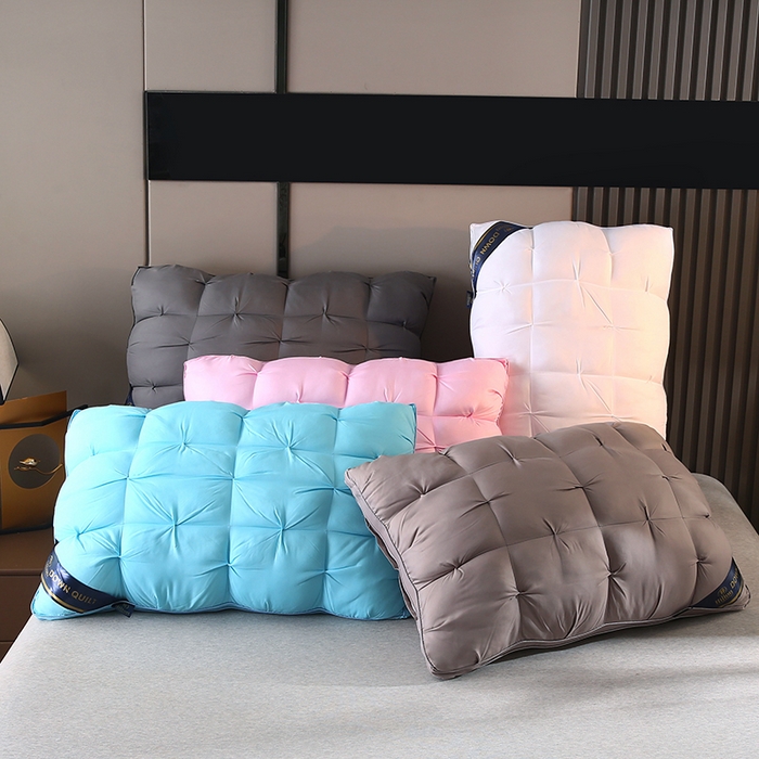 91家纺网 家纺一手货源 找家纺 金牛枕芯 2025新款希尔顿星级酒店扭花枕头成人单边48×74枕头枕芯 星级酒店枕-白色