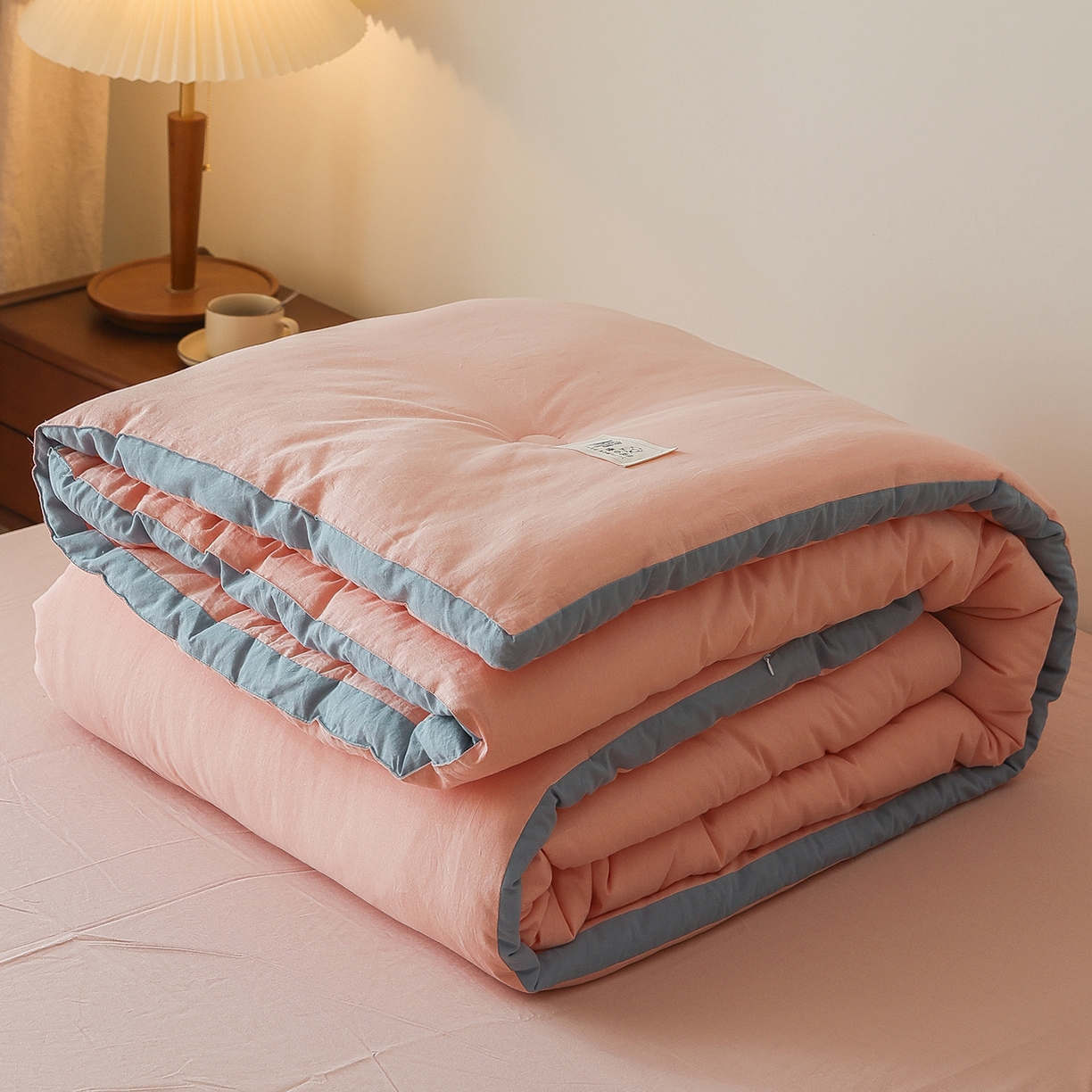 雯雨家纺 2025新款里外全棉新疆棉花被被子被芯 文艺粉