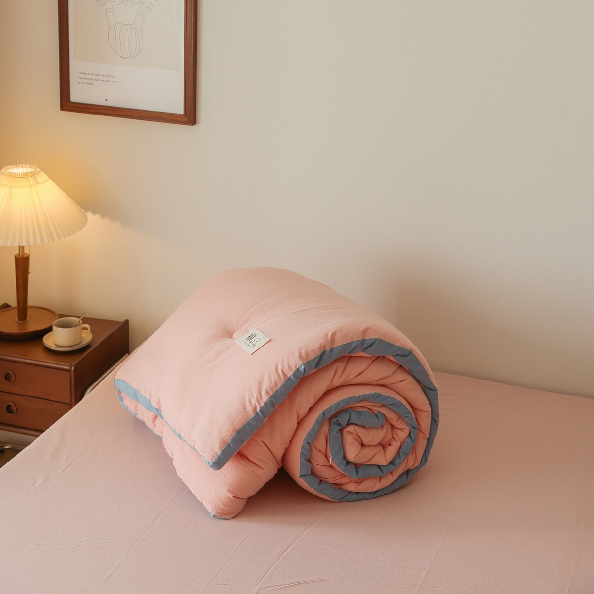 91家纺网 家纺一手货源 找家纺 雯雨家纺 2025新款里外全棉新疆棉花被被子被芯 文艺粉