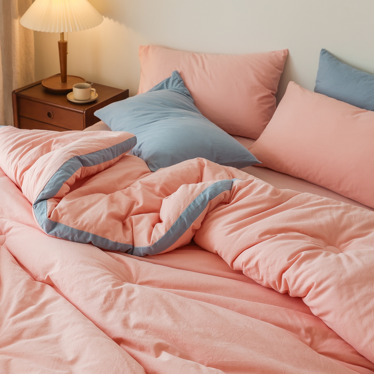 91家纺网 家纺一手货源 找家纺 雯雨家纺 2025新款里外全棉新疆棉花被被子被芯 文艺粉