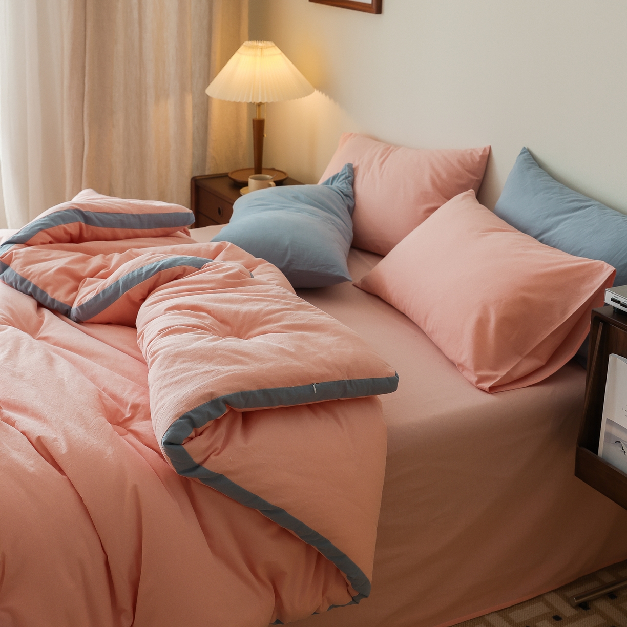 91家纺网 家纺一手货源 找家纺 雯雨家纺 2025新款里外全棉新疆棉花被被子被芯 文艺粉