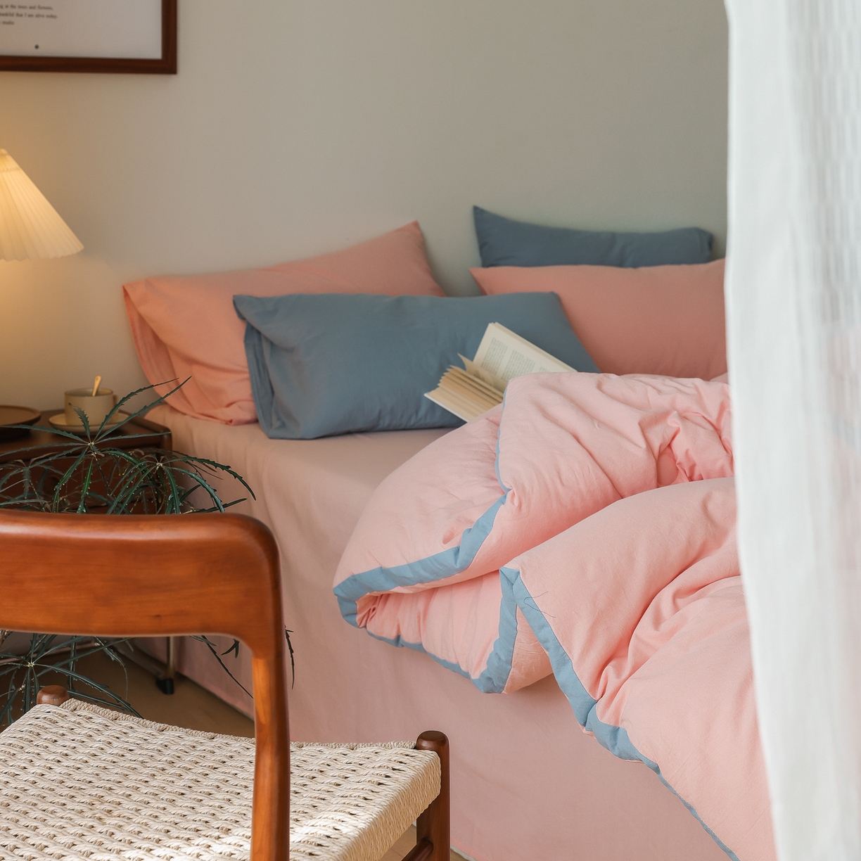 91家纺网 家纺一手货源 找家纺 雯雨家纺 2025新款里外全棉新疆棉花被被子被芯 文艺粉