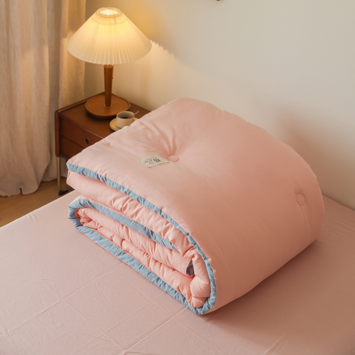 91家纺网 家纺一手货源 找家纺 雯雨家纺 2025新款里外全棉新疆棉花被被子被芯 文艺粉