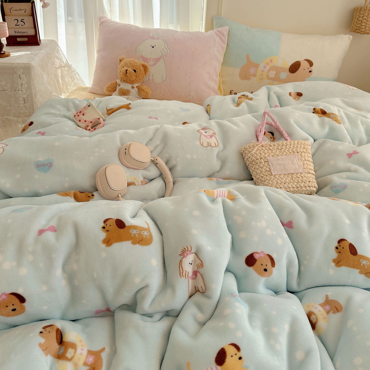 91家纺网 家纺一手货源 找家纺 （总）美乐迪家纺 2025秋冬新款牛奶绒四件套