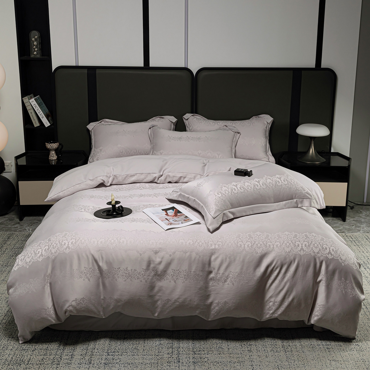 91家纺网 家纺一手货源 找家纺 （总）优选 2025新款欧式轻奢风直播热款贡缎提花四件套床单床笠款