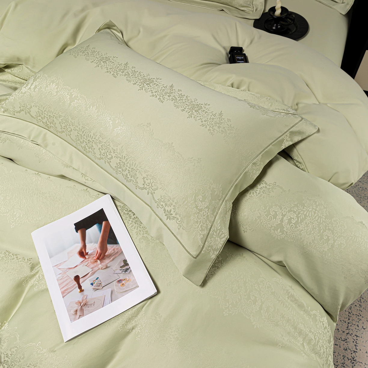 91家纺网 家纺一手货源 找家纺 （总）优选 2025新款欧式轻奢风直播热款贡缎提花四件套床单床笠款