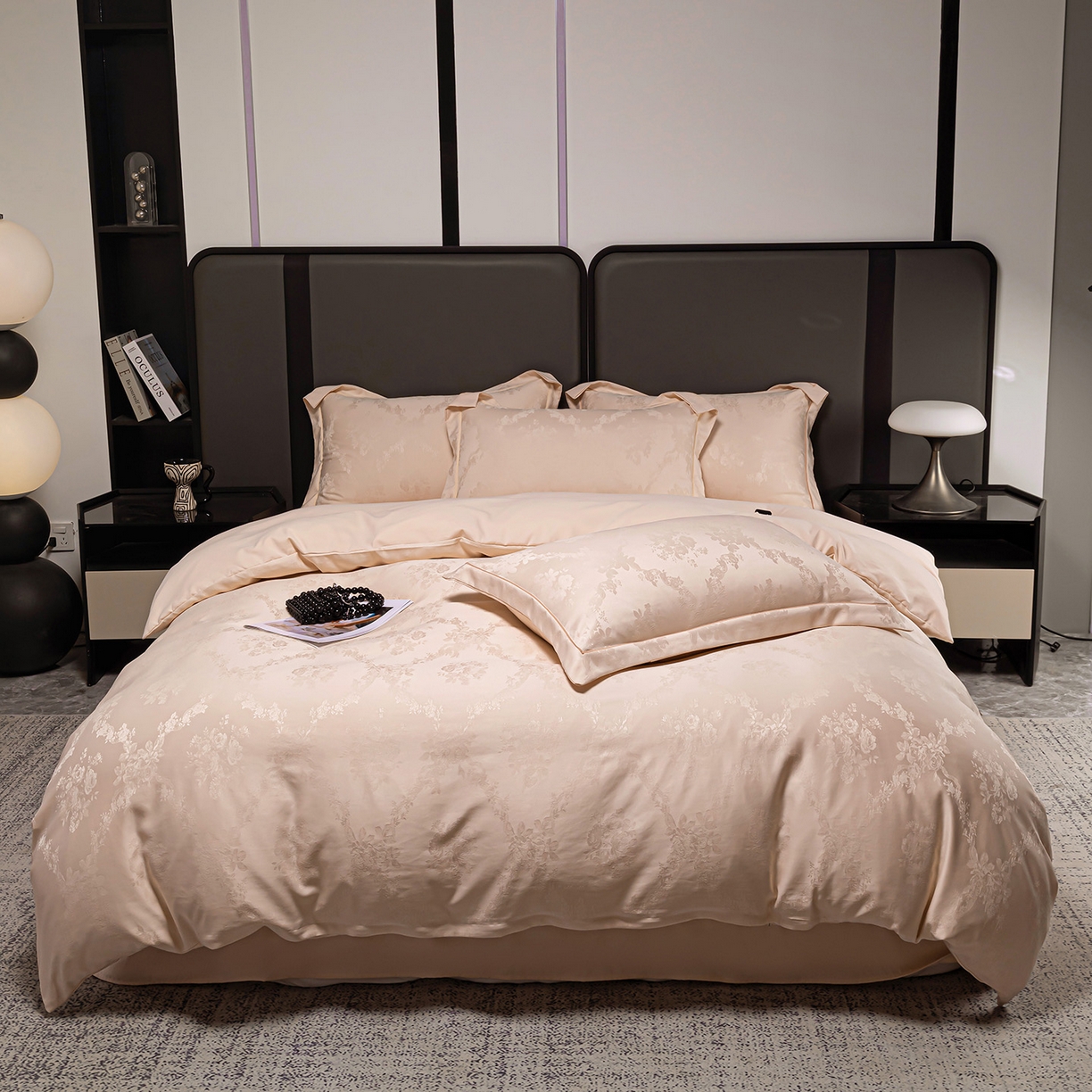 91家纺网 家纺一手货源 找家纺 （总）优选 2025新款欧式轻奢风直播热款贡缎提花四件套床单床笠款