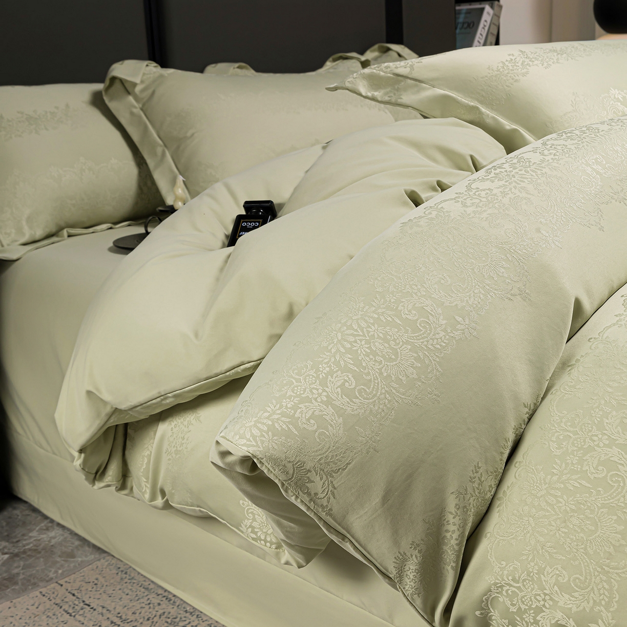 91家纺网 家纺一手货源 找家纺 （总）优选 2025新款欧式轻奢风直播热款贡缎提花四件套床单床笠款