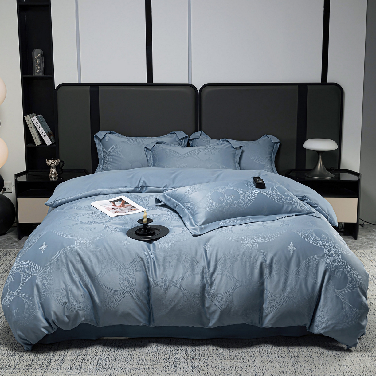 91家纺网 家纺一手货源 找家纺 （总）优选 2025新款欧式轻奢风直播热款贡缎提花四件套床单床笠款