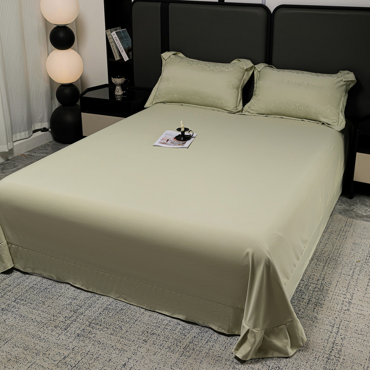 91家纺网 家纺一手货源 找家纺 （总）优选 2025新款欧式轻奢风直播热款贡缎提花四件套床单床笠款