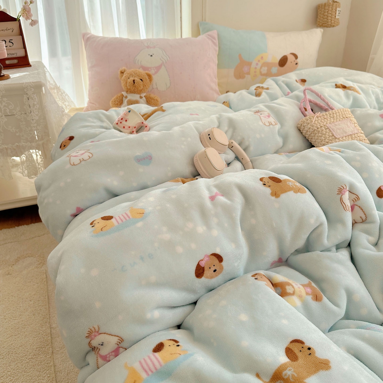 91家纺网 家纺一手货源 找家纺 （总）美乐迪家纺 2025秋冬新款牛奶绒四件套