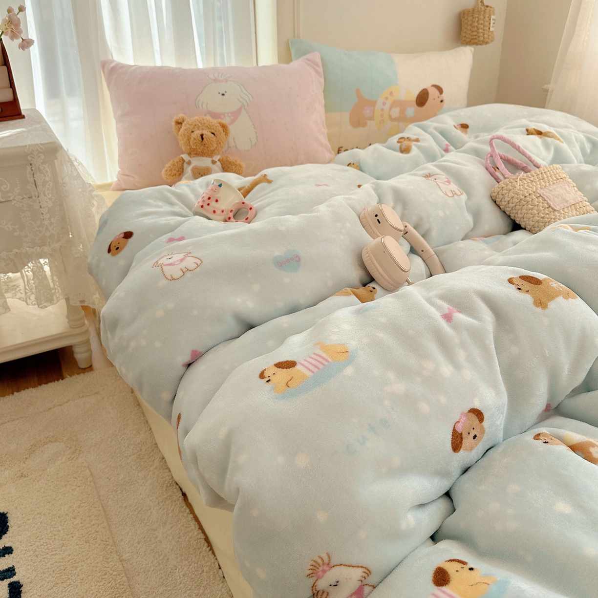 91家纺网 家纺一手货源 找家纺 （总）美乐迪家纺 2025秋冬新款牛奶绒四件套