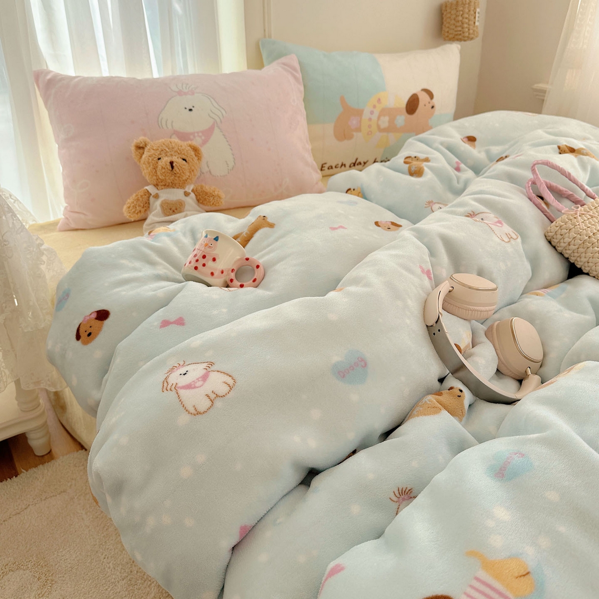 91家纺网 家纺一手货源 找家纺 （总）美乐迪家纺 2025秋冬新款牛奶绒四件套