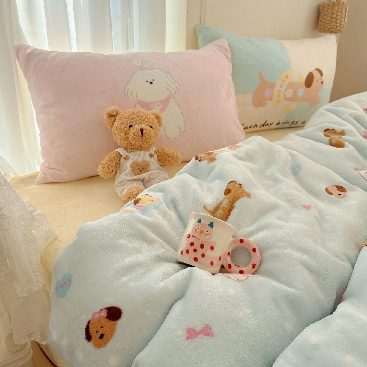 91家纺网 家纺一手货源 找家纺 （总）美乐迪家纺 2025秋冬新款牛奶绒四件套