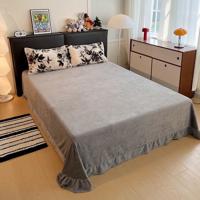 91家纺网 家纺一手货源 找家纺 金梦拉 2025直播爆款A类加厚兔绒印花系列四件套 花海