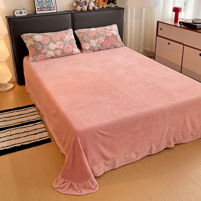 91家纺网 家纺一手货源 找家纺 金梦拉 2025直播爆款A类加厚兔绒印花系列四件套 花漾