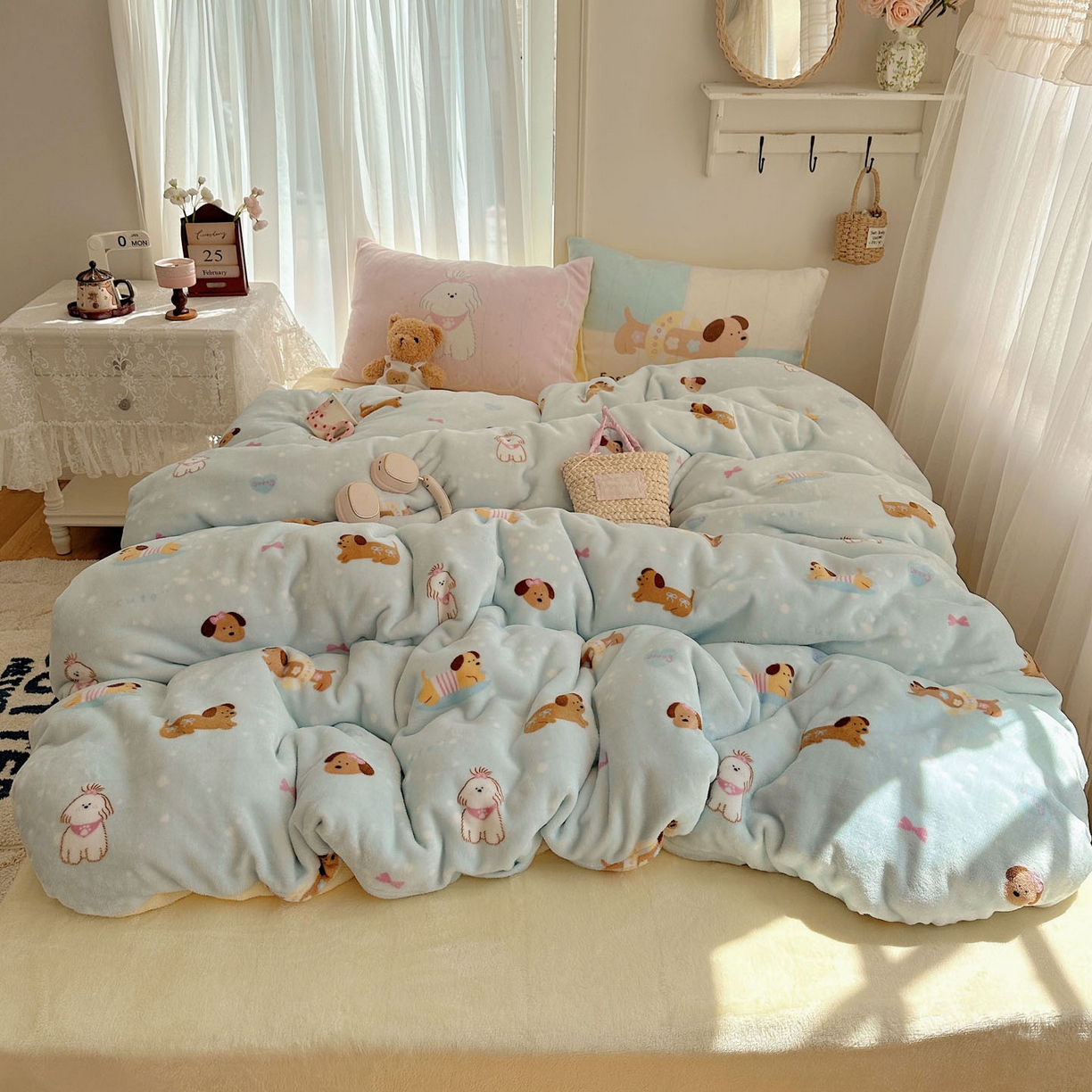 91家纺网 家纺一手货源 找家纺 （总）美乐迪家纺 2025秋冬新款牛奶绒四件套