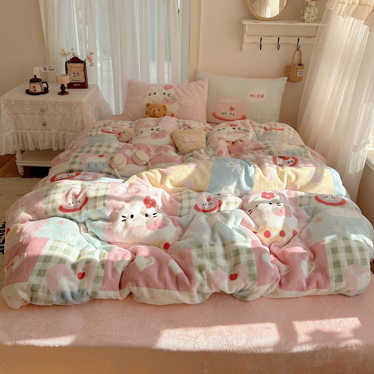 91家纺网 家纺一手货源 找家纺 （总）美乐迪家纺 2025秋冬新款牛奶绒四件套