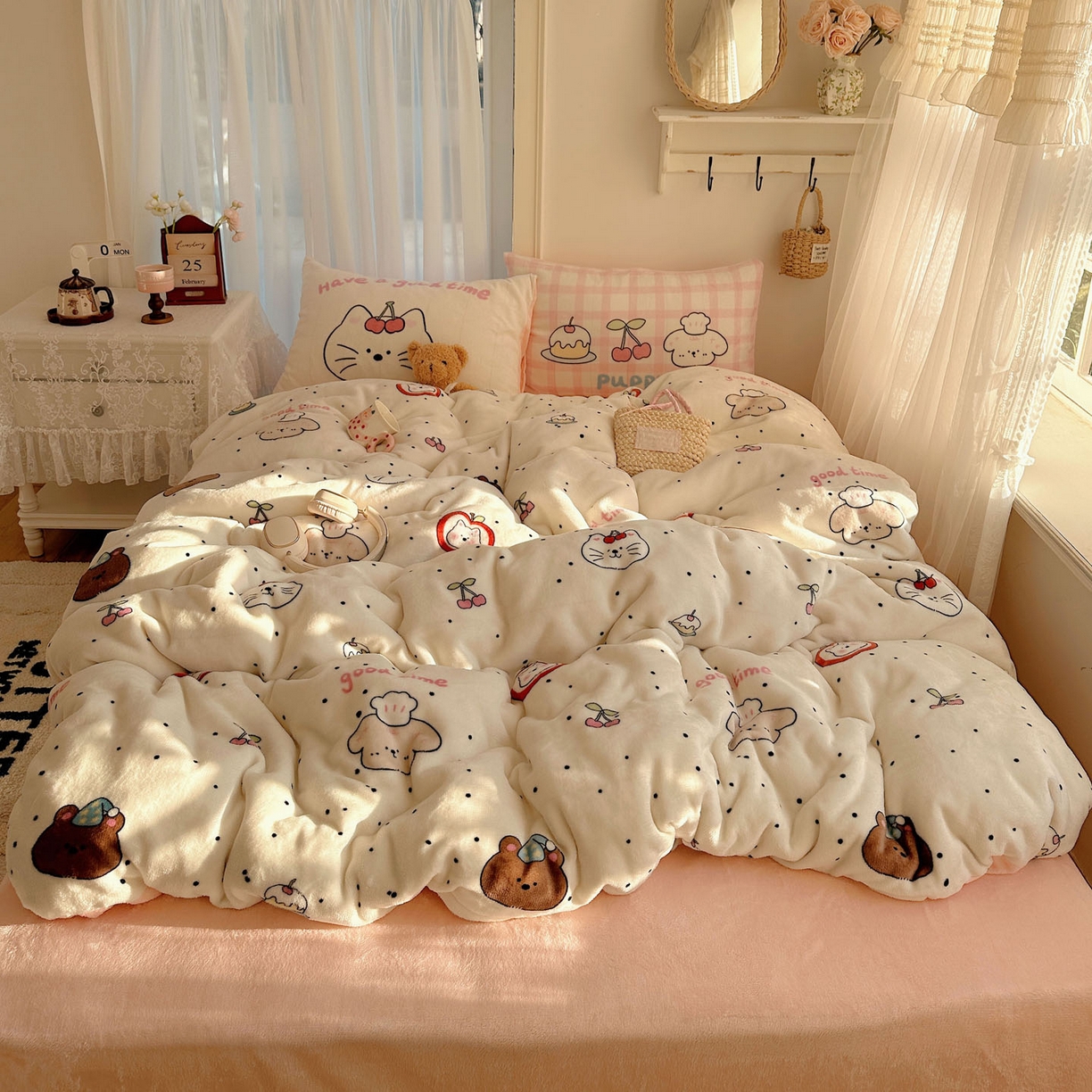 91家纺网 家纺一手货源 找家纺 （总）美乐迪家纺 2025秋冬新款牛奶绒四件套