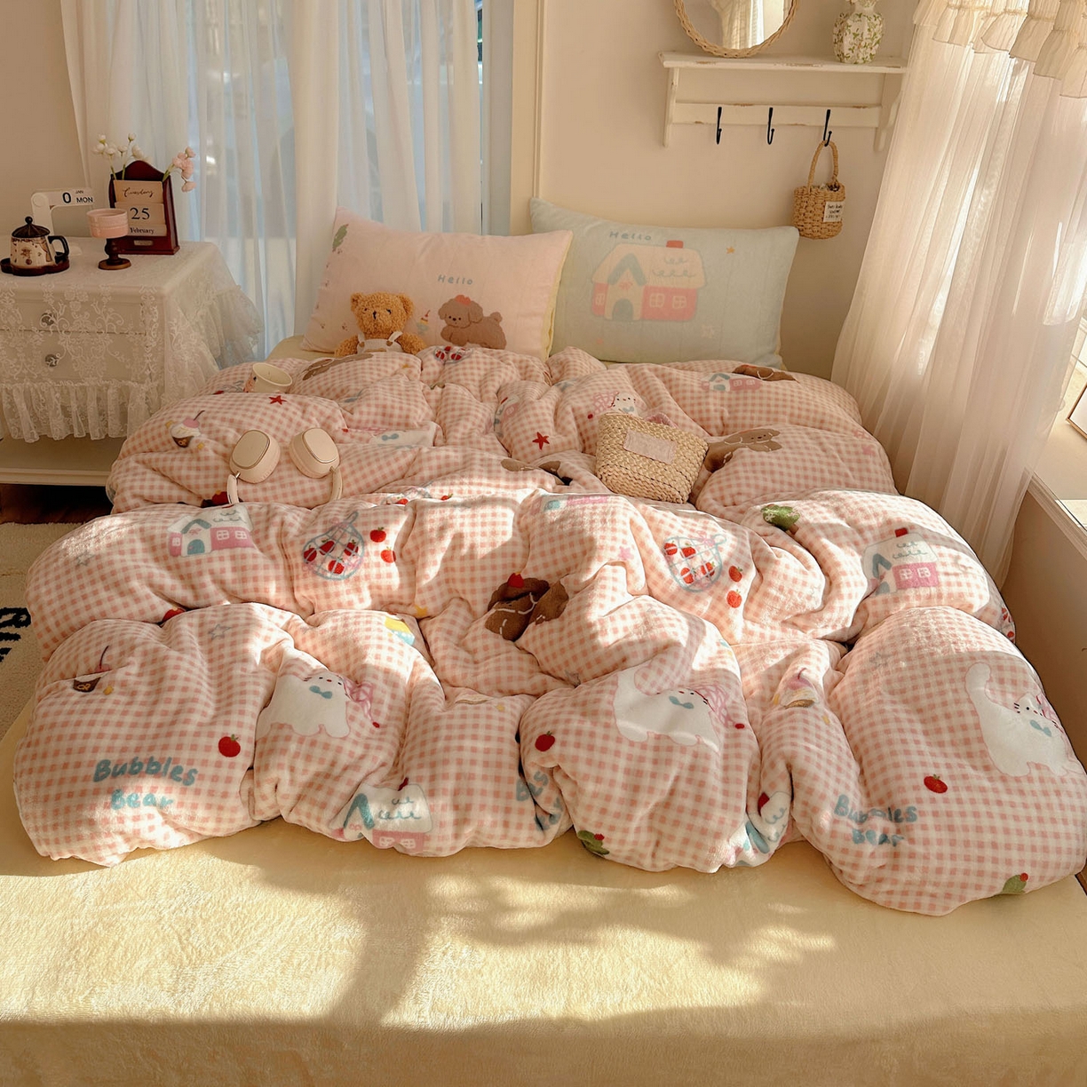 91家纺网 家纺一手货源 找家纺 （总）美乐迪家纺 2025秋冬新款牛奶绒四件套