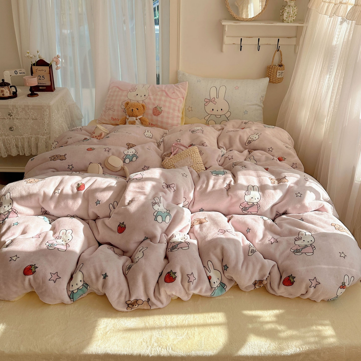 91家纺网 家纺一手货源 找家纺 （总）美乐迪家纺 2025秋冬新款牛奶绒四件套