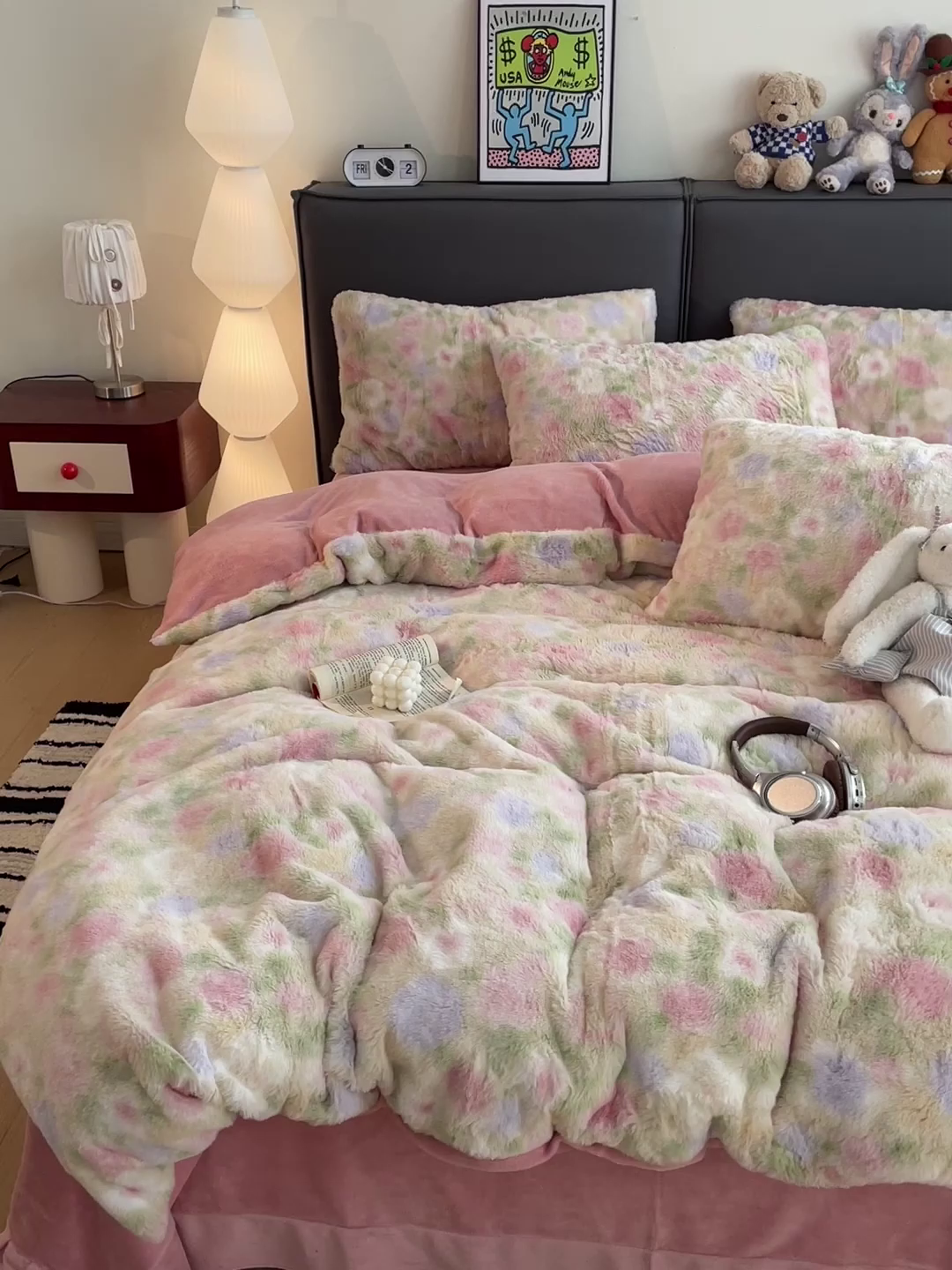 91家纺网 家纺一手货源 找家纺 金梦拉 2025直播爆款A类加厚兔绒印花系列四件套 曼塔