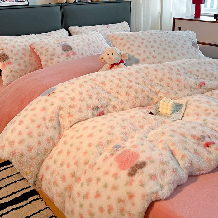 91家纺网 家纺一手货源 找家纺 金梦拉 2025直播爆款A类加厚兔绒印花系列四件套 童趣