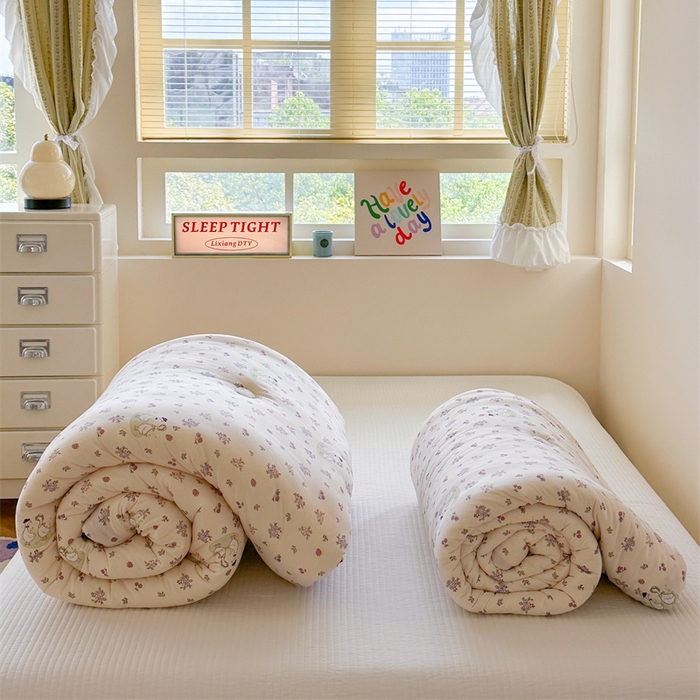 91家纺网 家纺一手货源 找家纺 暖生活 2025新款针织棉豆豆绒大豆秋冬被 被子被芯 花花鸭