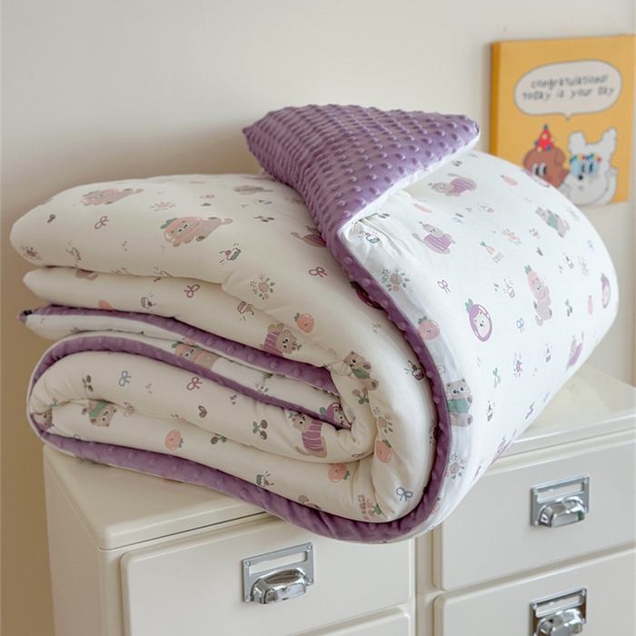 91家纺网 家纺一手货源 找家纺 暖生活 2025新款针织棉豆豆绒大豆秋冬被 被子被芯 茄喵