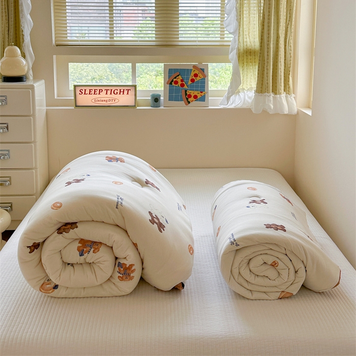 91家纺网 家纺一手货源 找家纺 暖生活 2025新款针织棉豆豆绒大豆秋冬被 被子被芯 面包圈圈