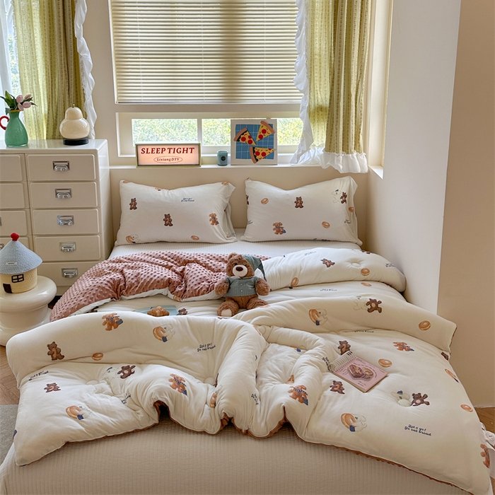 91家纺网 家纺一手货源 找家纺 暖生活 2025新款针织棉豆豆绒大豆秋冬被 被子被芯 面包圈圈