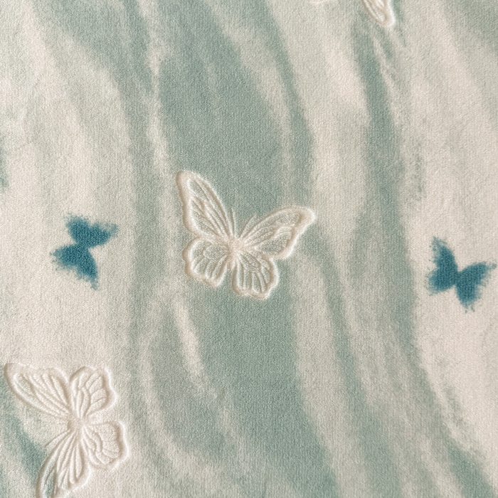 91家纺网 家纺一手货源 找家纺 LIFE.丽芙 2025秋冬新款A类牛奶绒230g立体雕花加厚单层床笠单件床垫子保护套罩子三件套 镜花蝶梦-绿