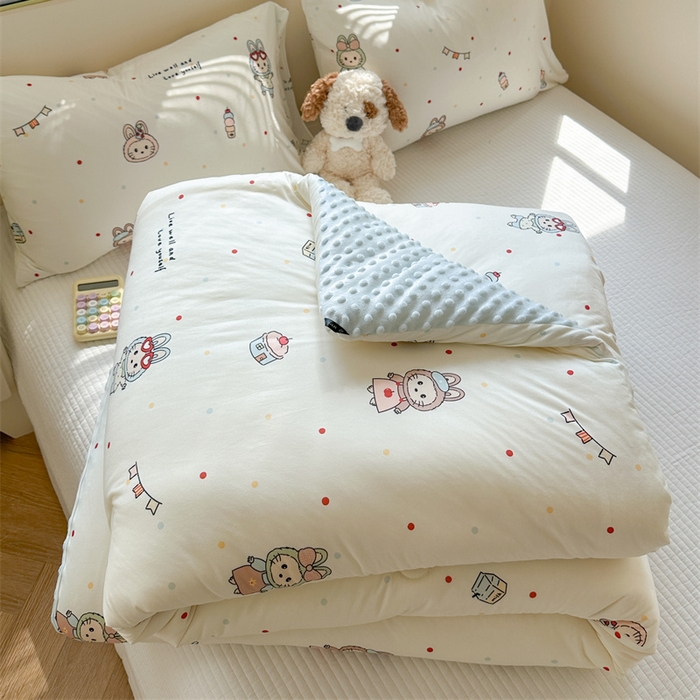 暖生活 2025新款针织棉豆豆绒大豆秋冬被 被子被芯 喵布布